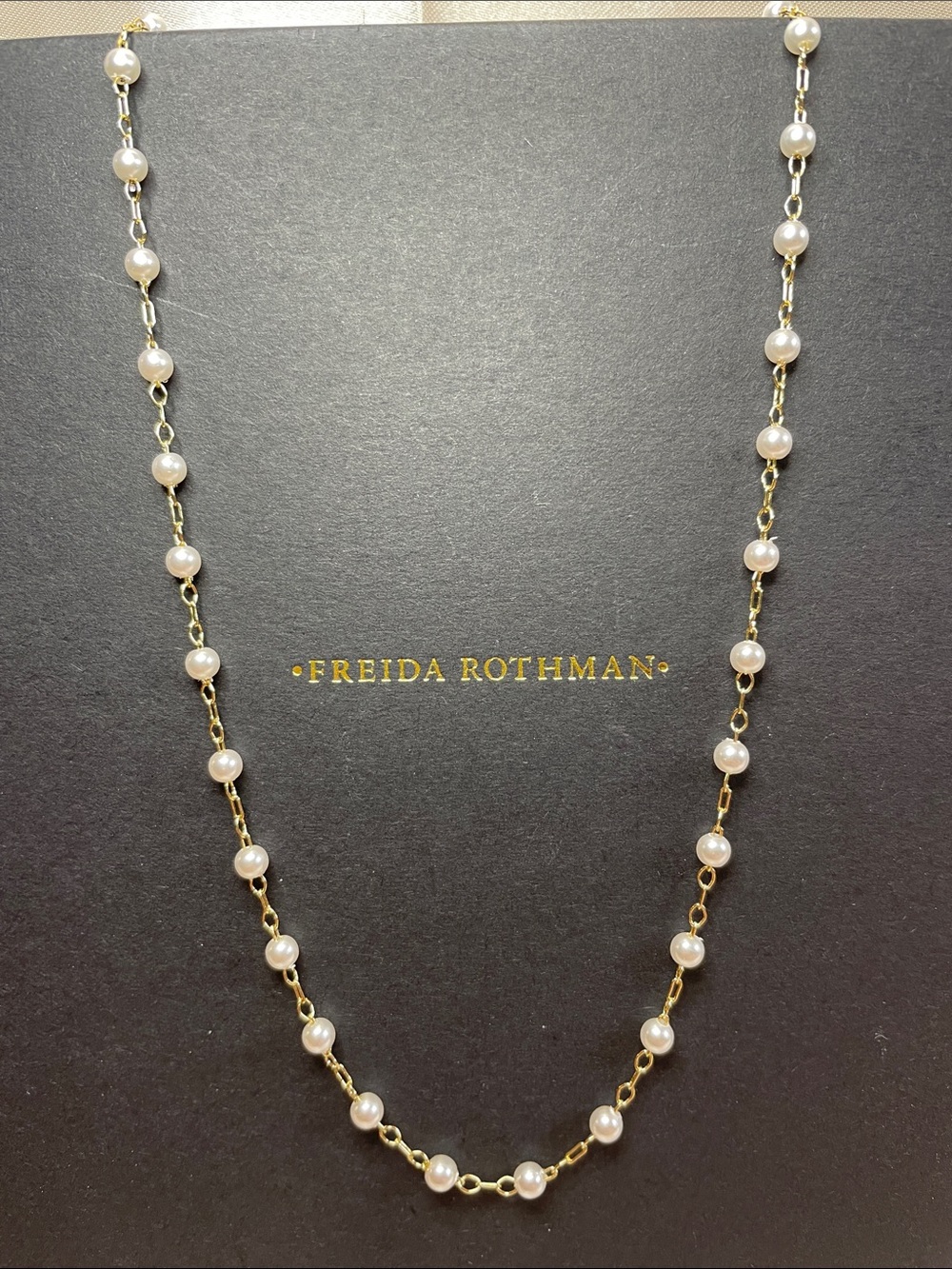 Freida Rothman VAULT Pearl Station Necklace - NWT $125 MSRP